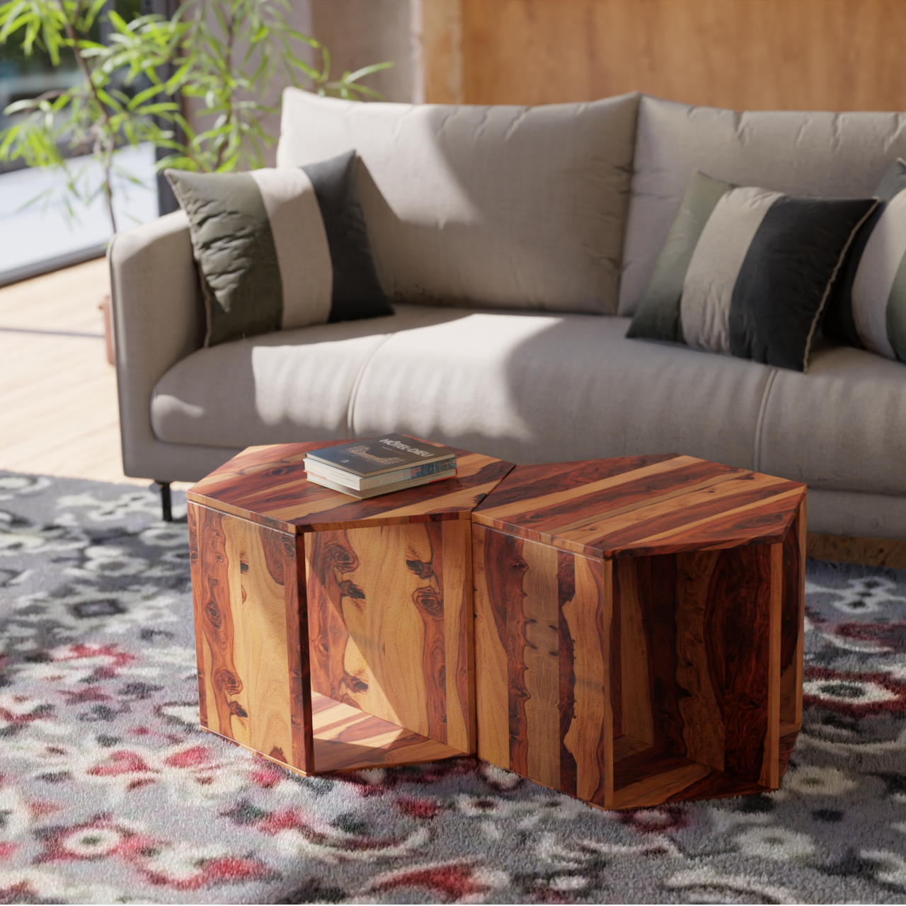 Hexa Hive Coffee Table - 18in Height (Set of 3)