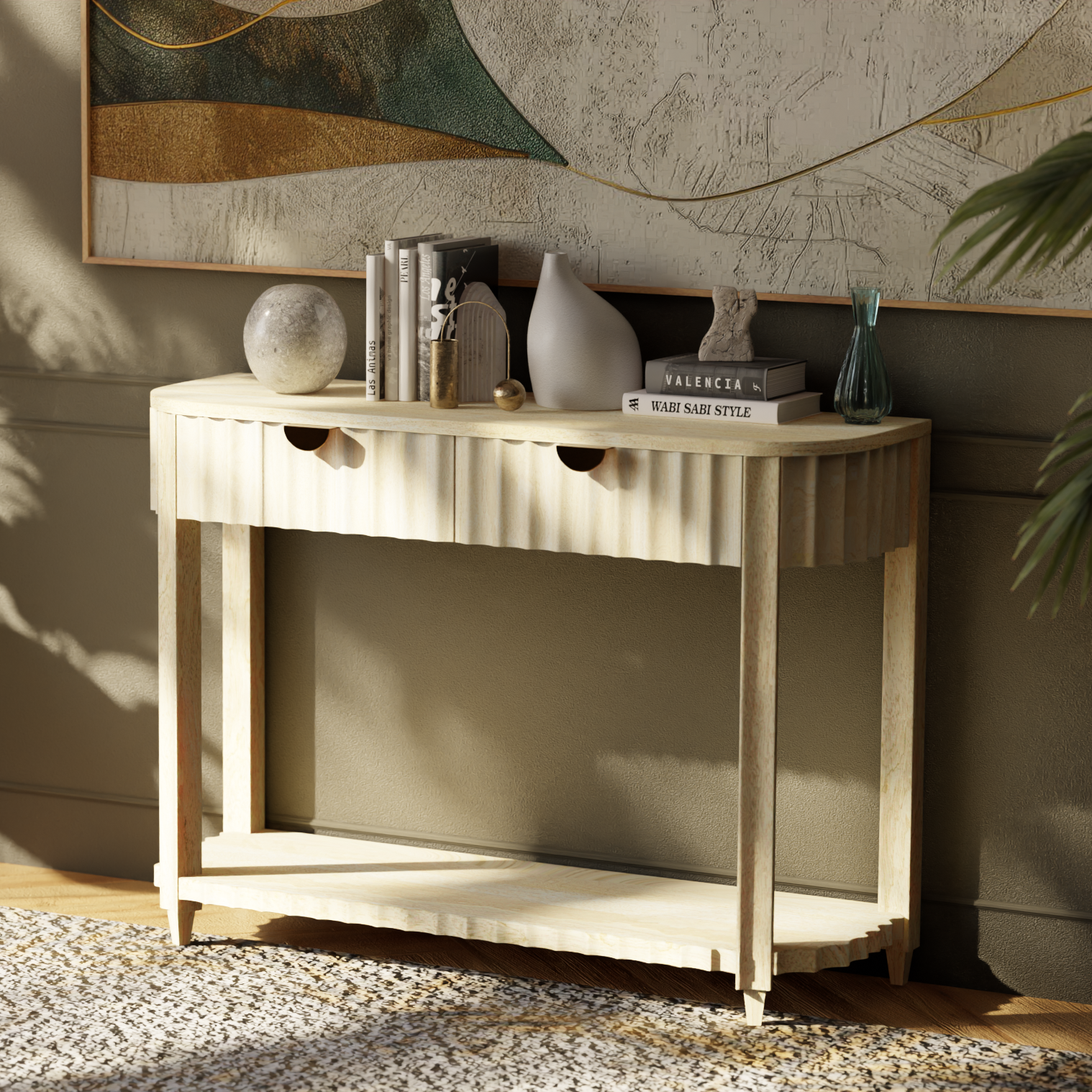 Canalis Console Table - Mango Whitewash (Sandblasted)