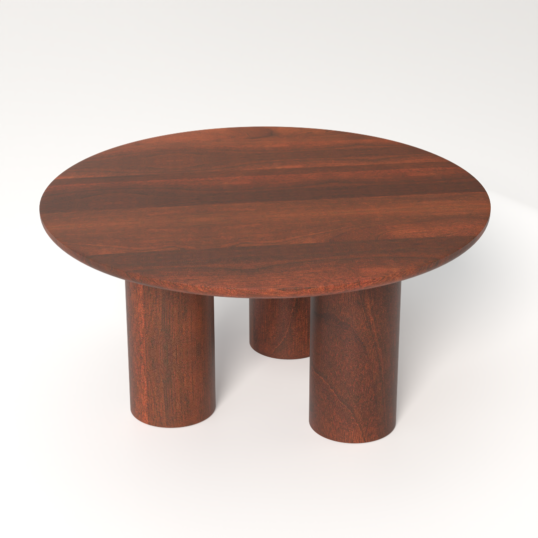 Gaia Round Coffee Table - Mango Walnut (18in Height)