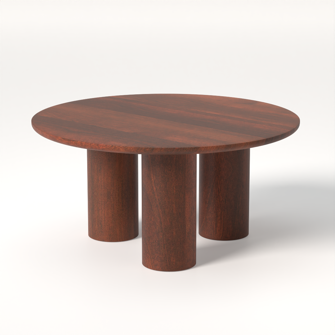Gaia Round Coffee Table - Mango Walnut (18in Height)
