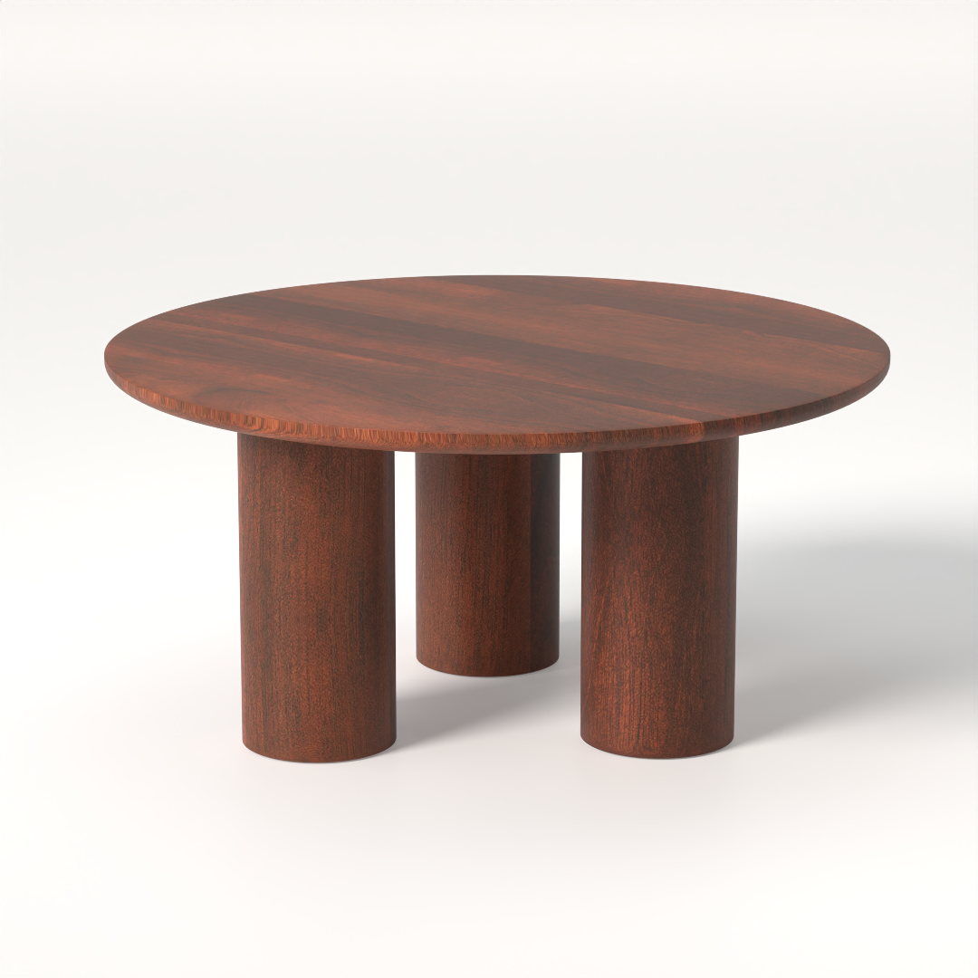 Gaia Round Coffee Table - Mango Walnut (18in Height)
