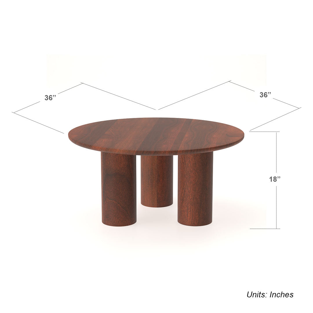 Gaia Round Coffee Table - Mango Walnut (18in Height)