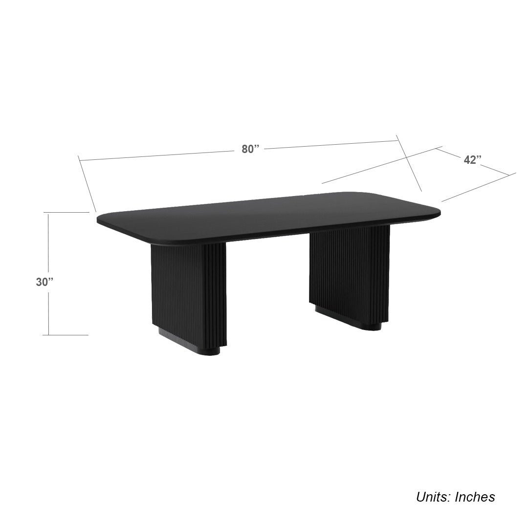 Arcadia Dining Table (Mango Wood - Black Finish)