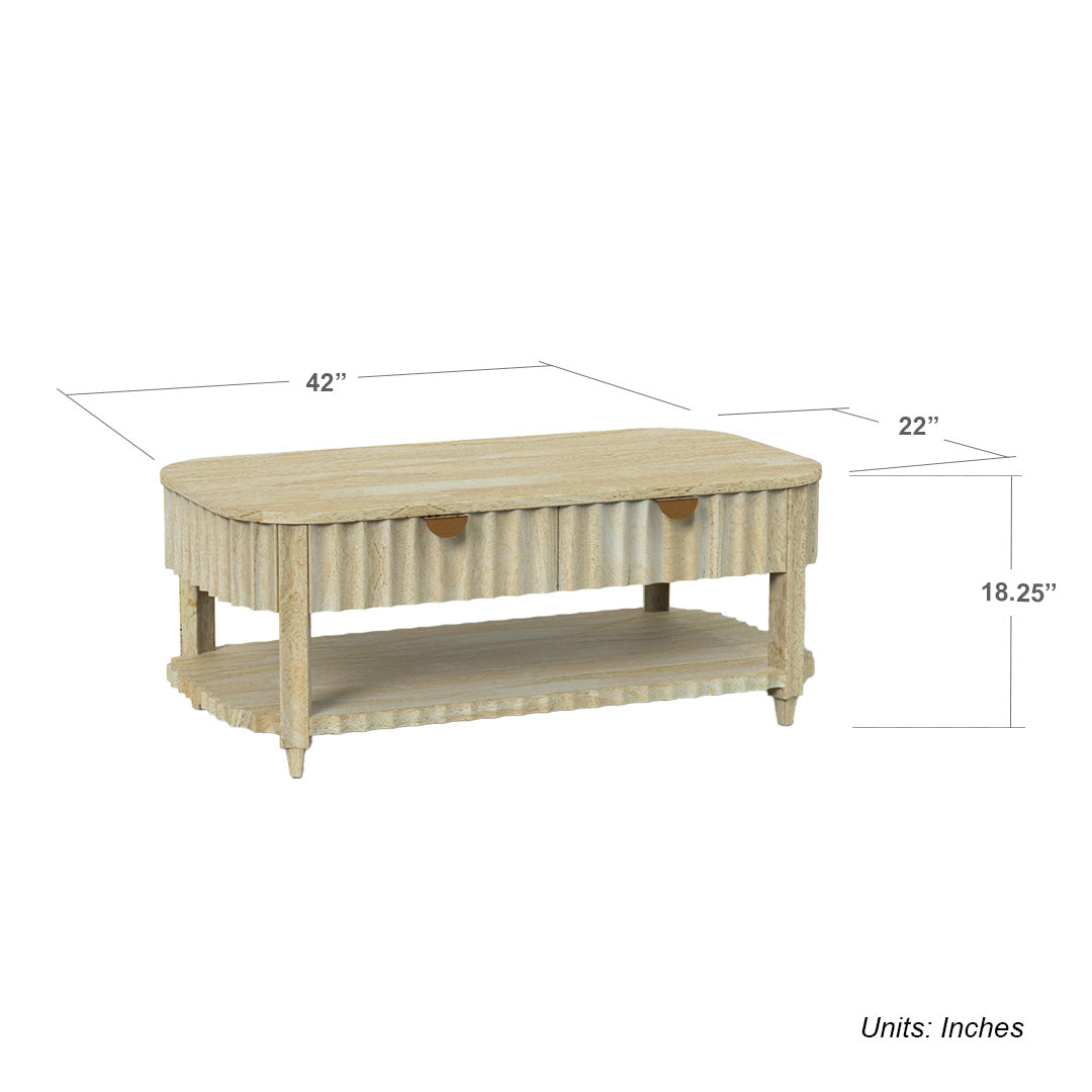 Canalis Coffee Table - Mango Whitewash (Sandblasted)