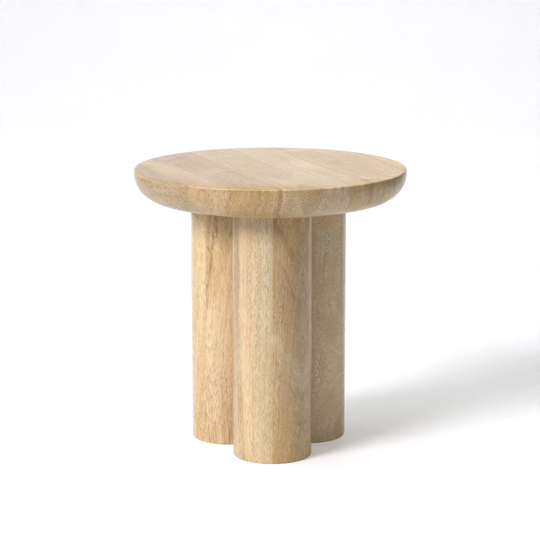 Gaia Round End Table - Natural Finish