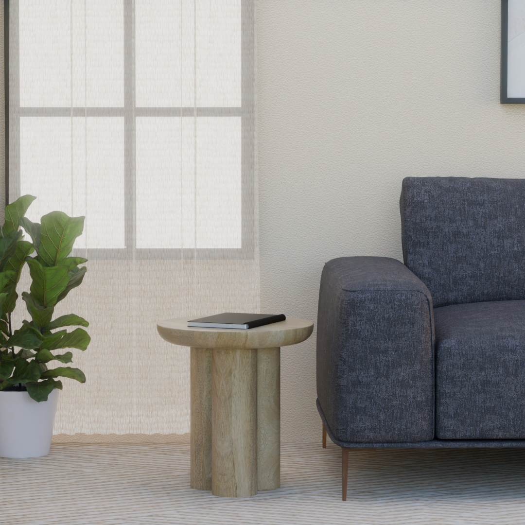 Gaia Round End Table - Natural Finish