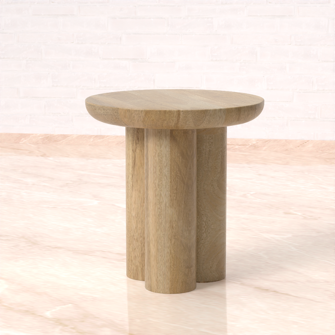 Gaia Round End Table - Natural Finish