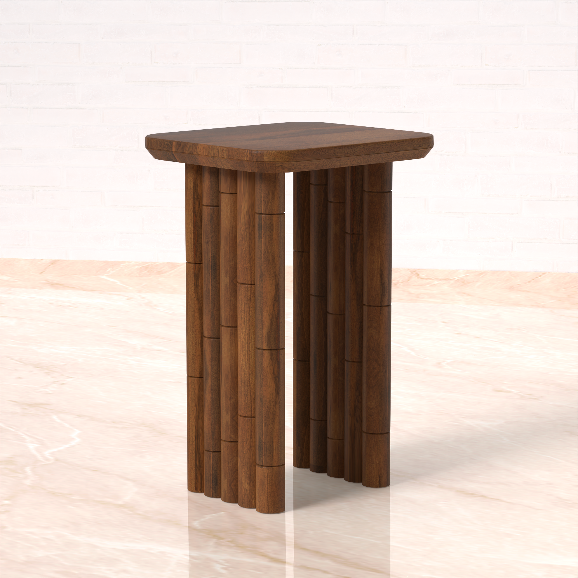Bambos End Table - Mango Walnut