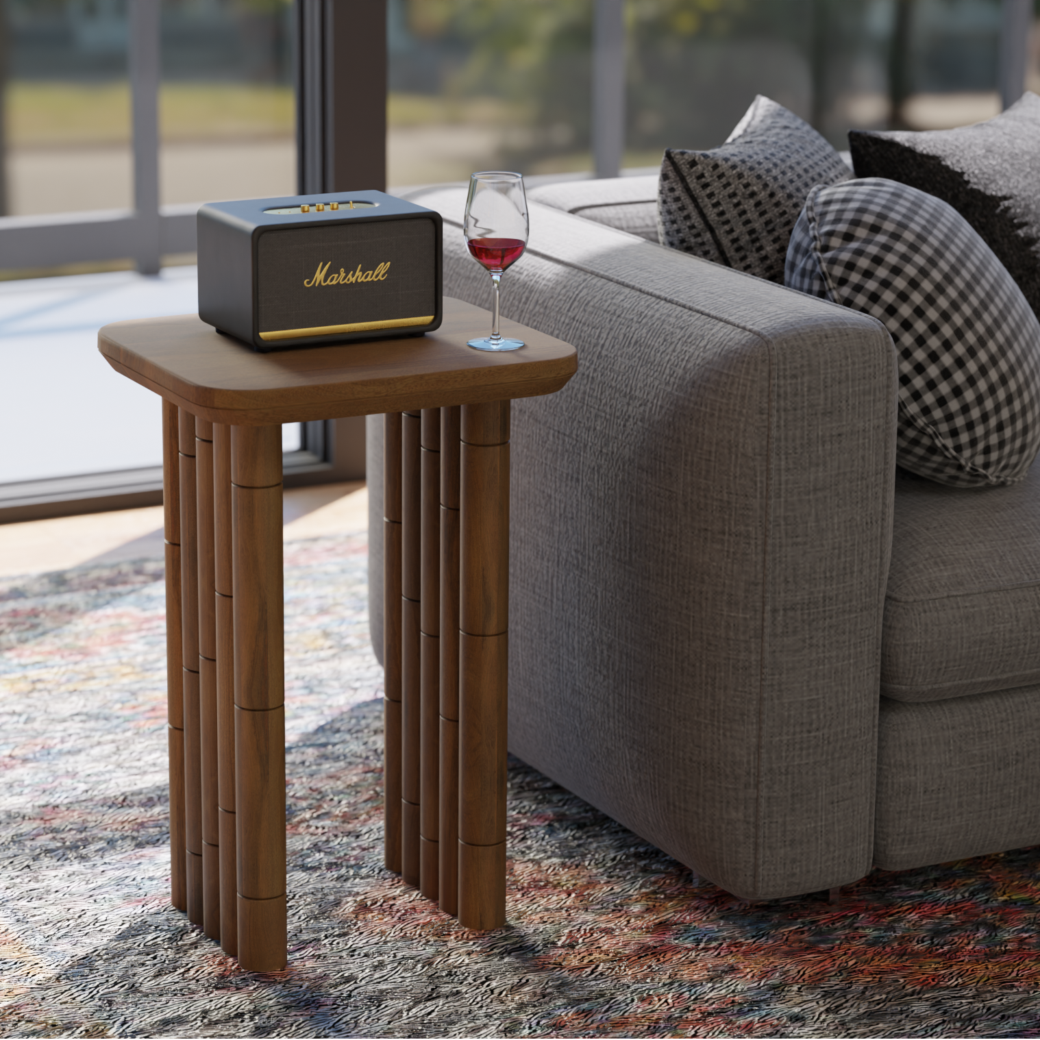 Bambos End Table - Mango Walnut