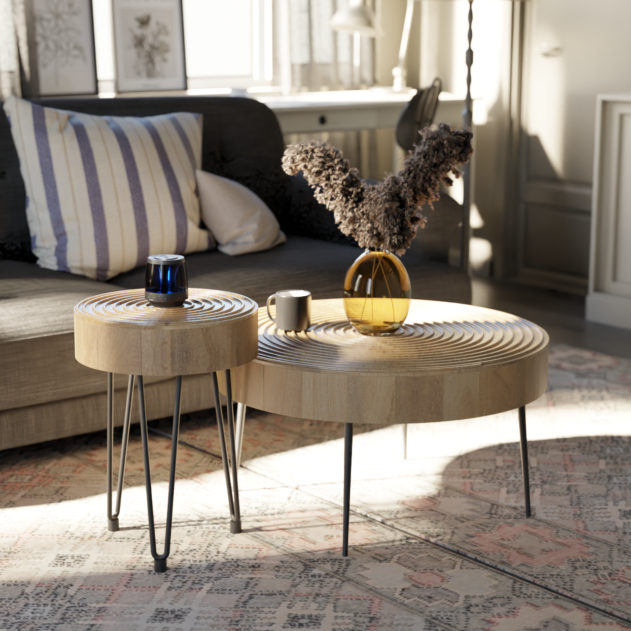 Aspen Round Nesting Coffee Table Set