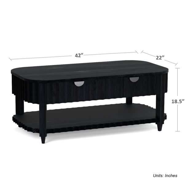 Canalis Coffee Table - Mango Black (Sandblasted)