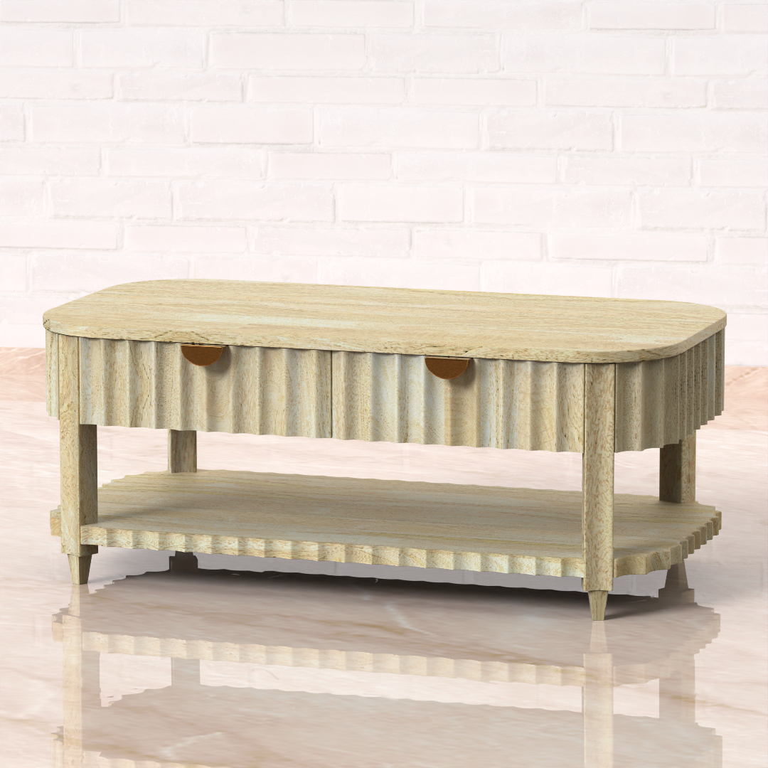 Canalis Coffee Table - Mango Whitewash (Sandblasted)