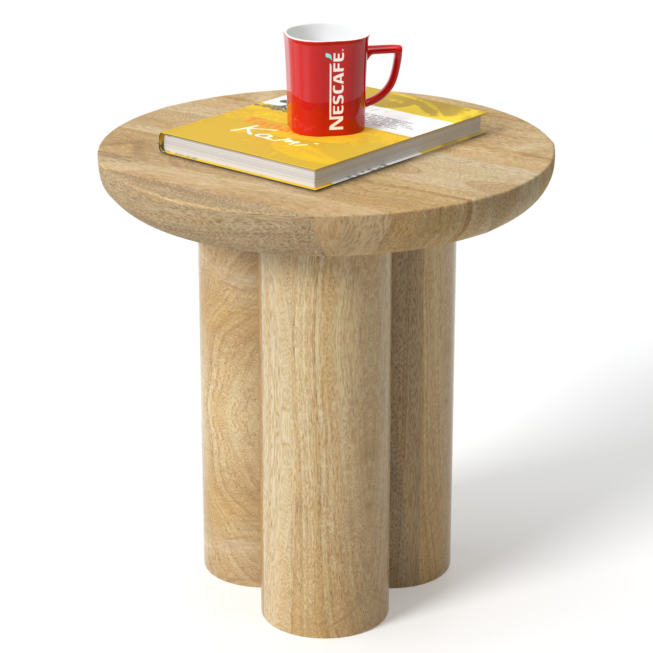 White Background with book and cup