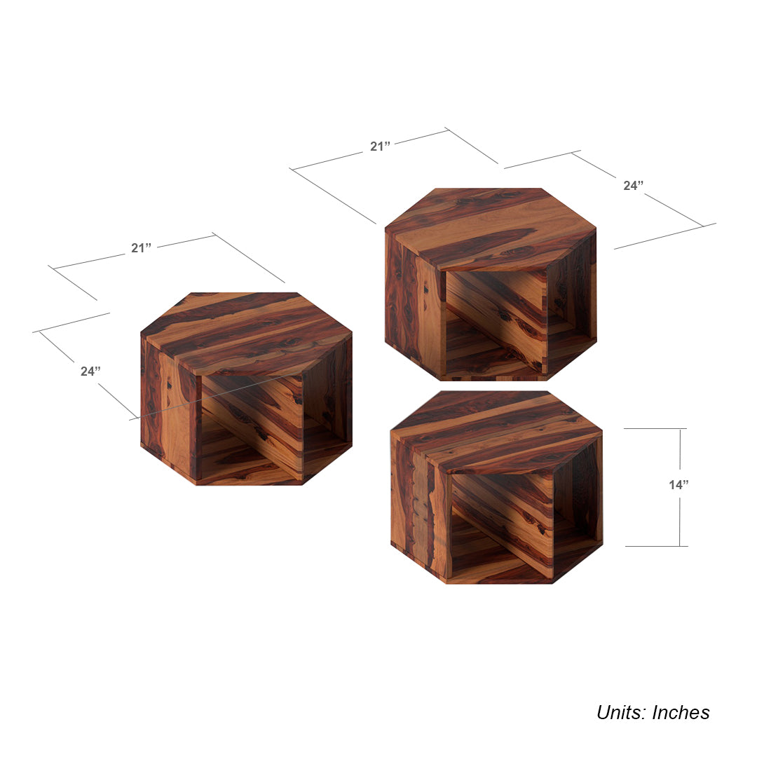 Hexa Hive Coffee Table - 14in Height (Single Piece)