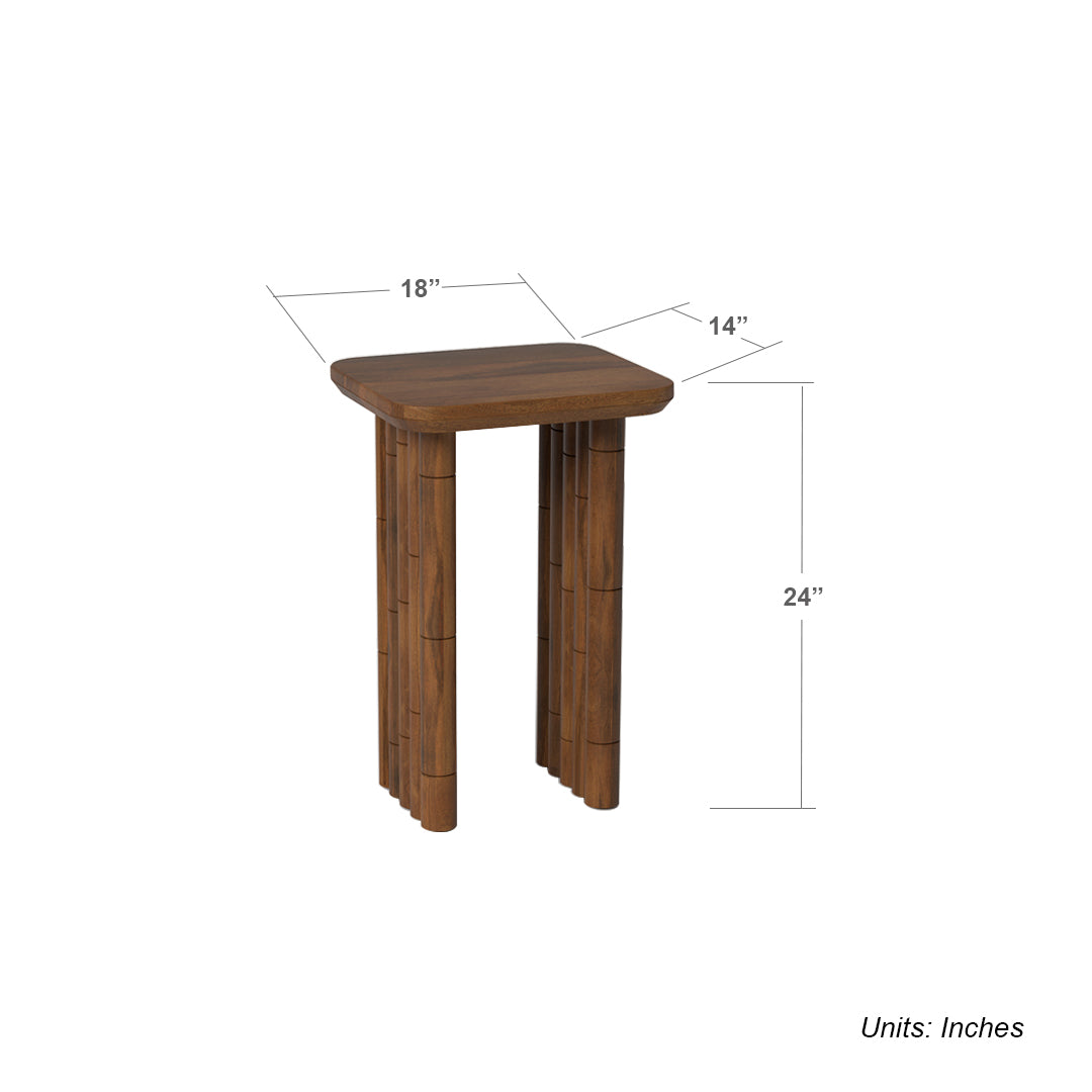 Bambos End Table - Mango Walnut