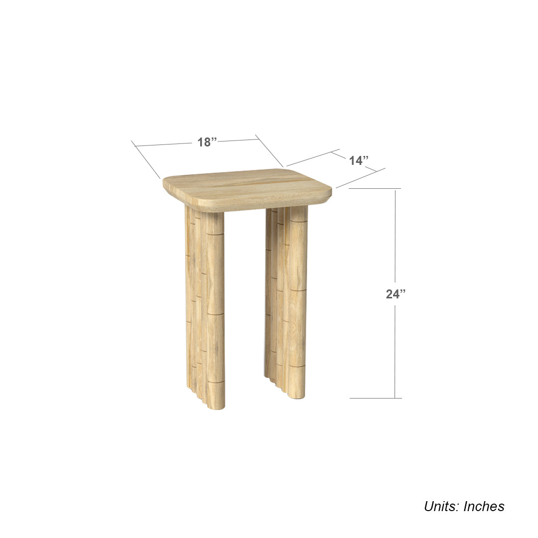 Bambos End Table - Mango Natural