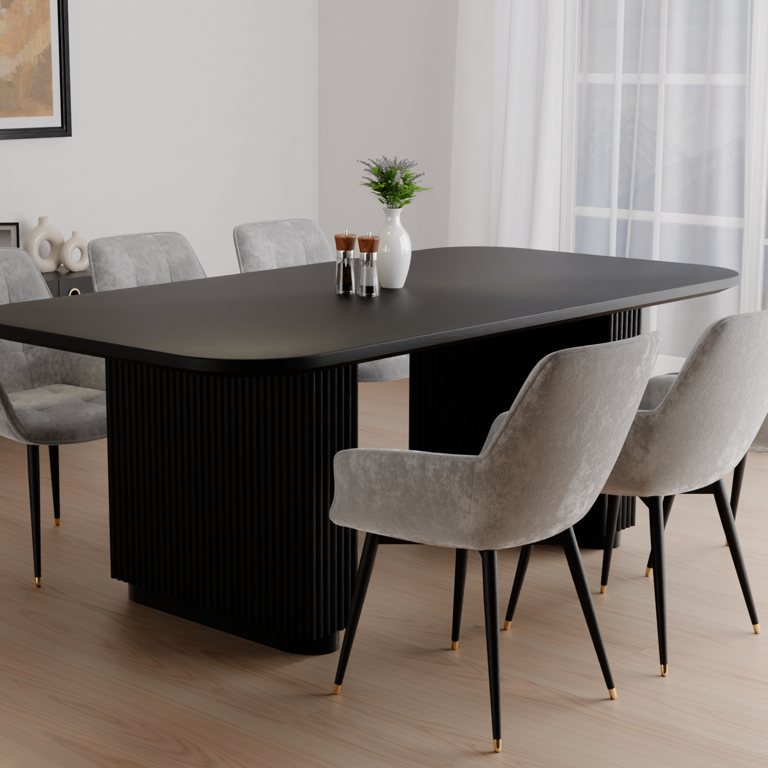 Arcadia Dining Table (Mango Wood - Black Finish)