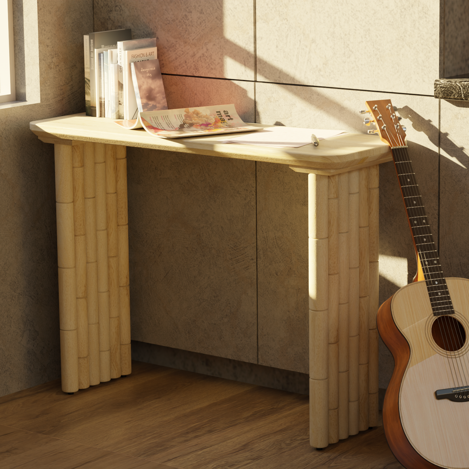 Bambos Console Table - Mango Natural