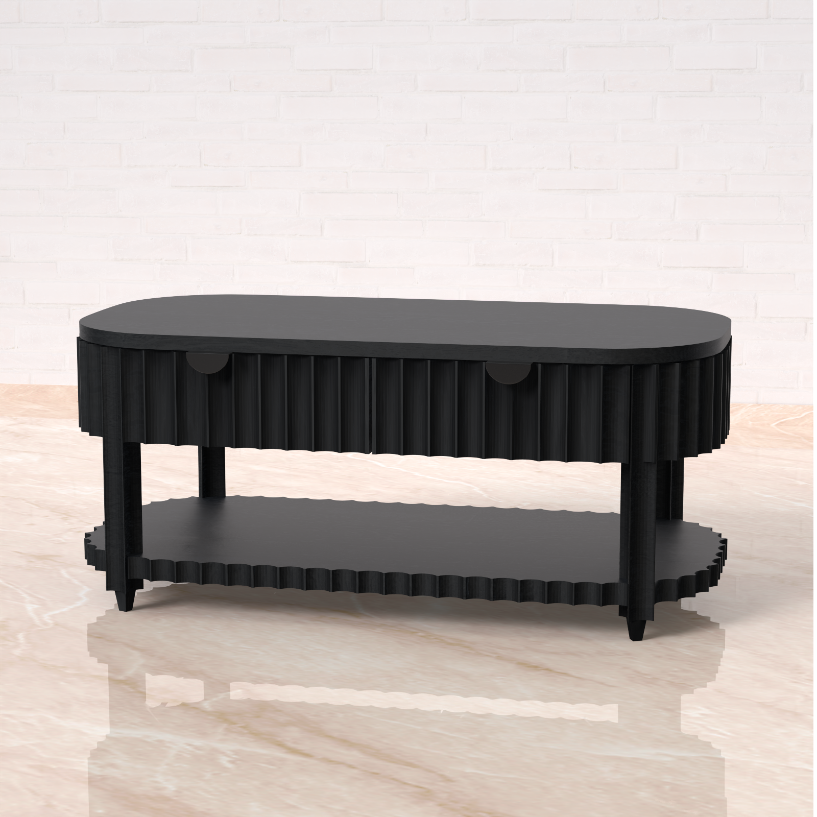Canalis Coffee Table - Mango Black (Sandblasted)