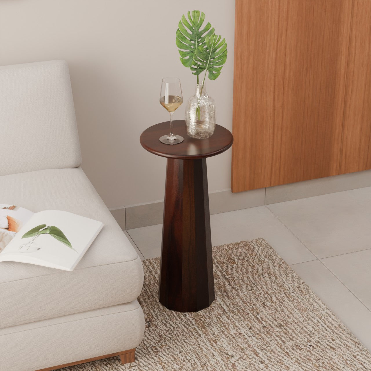 Enteka Drink Table - Walnut Finish