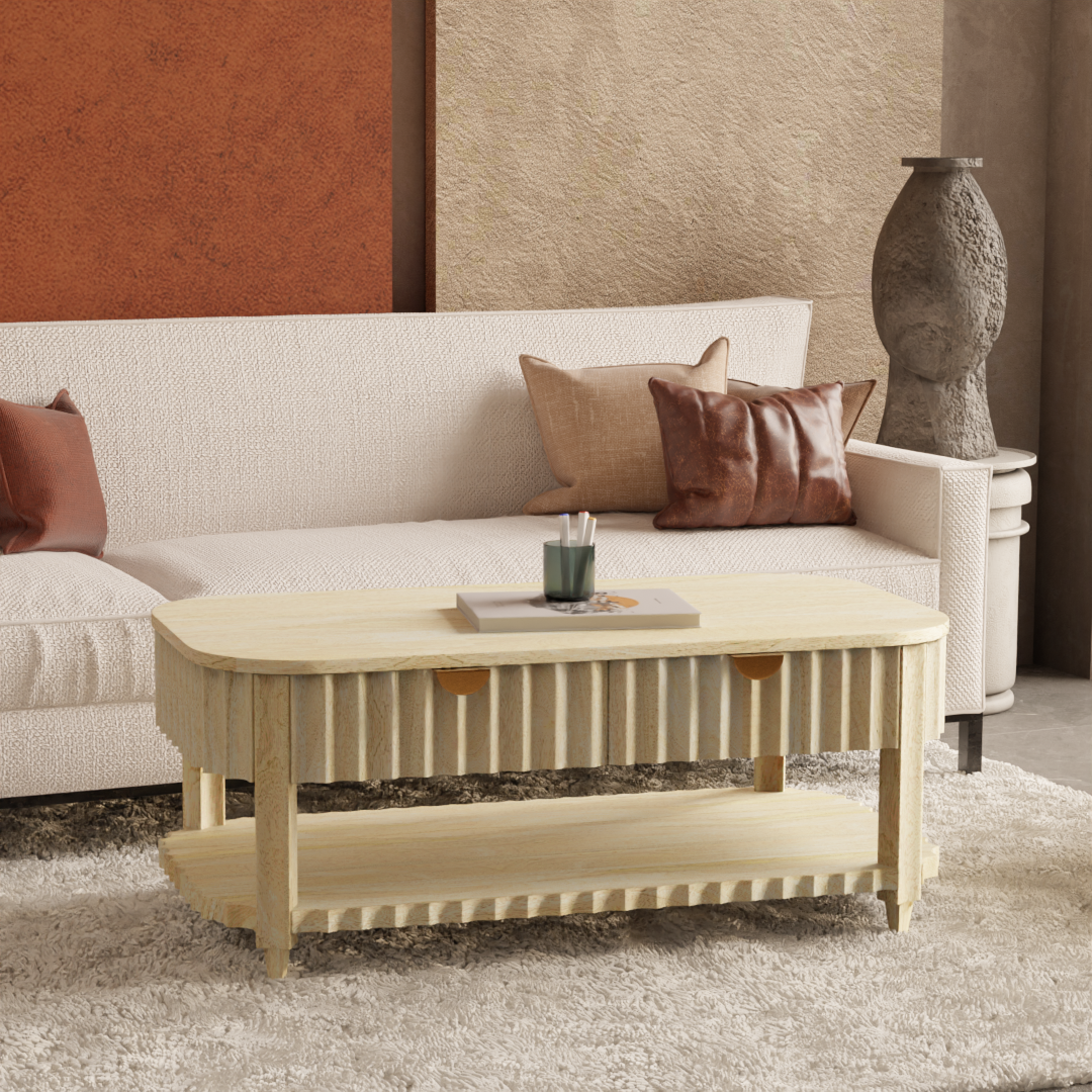 Canalis Coffee Table – Mango Whitewash (Sandblasted)