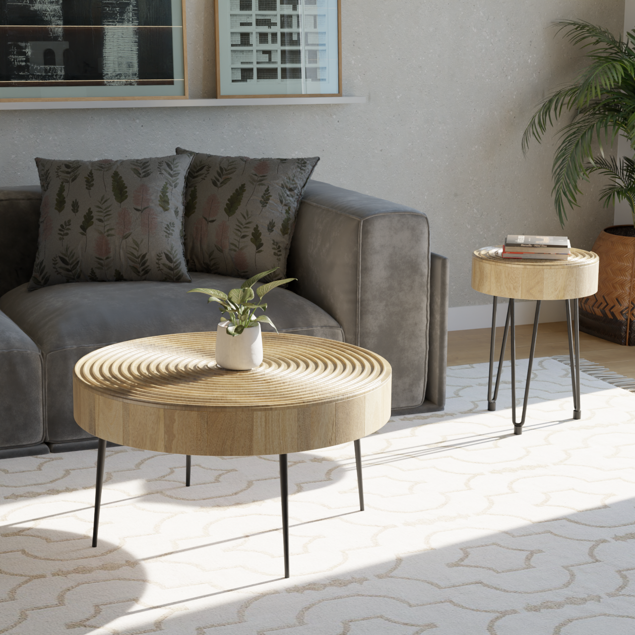 Aspen Round Nesting Coffee Table Set