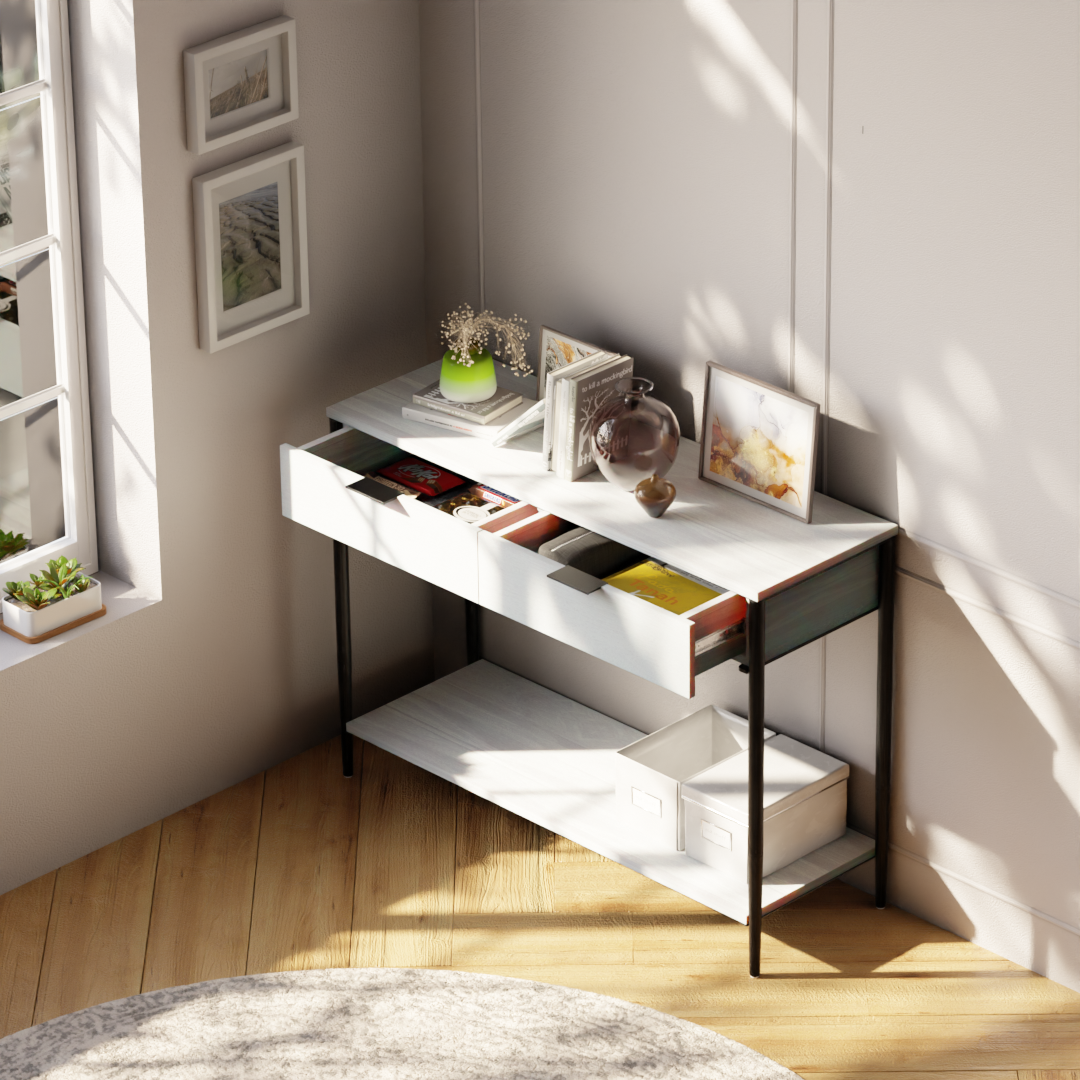 Noir Console Table - Mango Whitewash