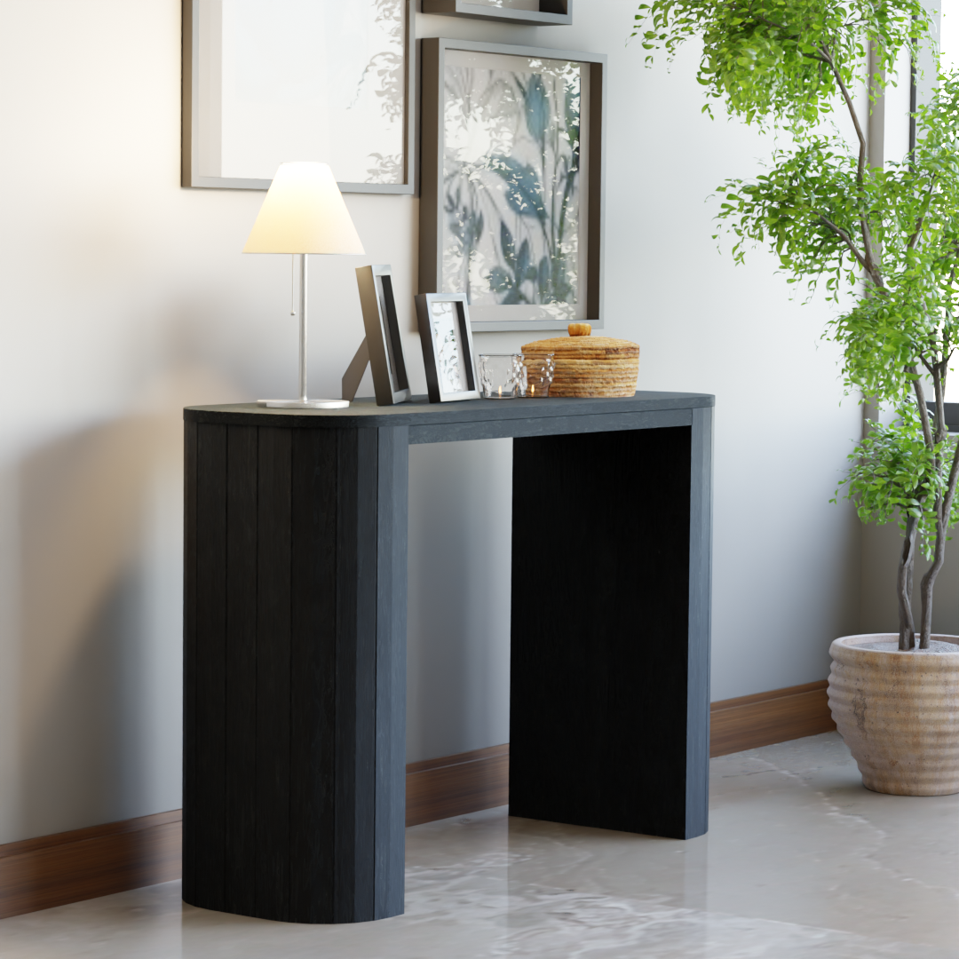 Arkos Console Table - Mango Black (Sandblasted)