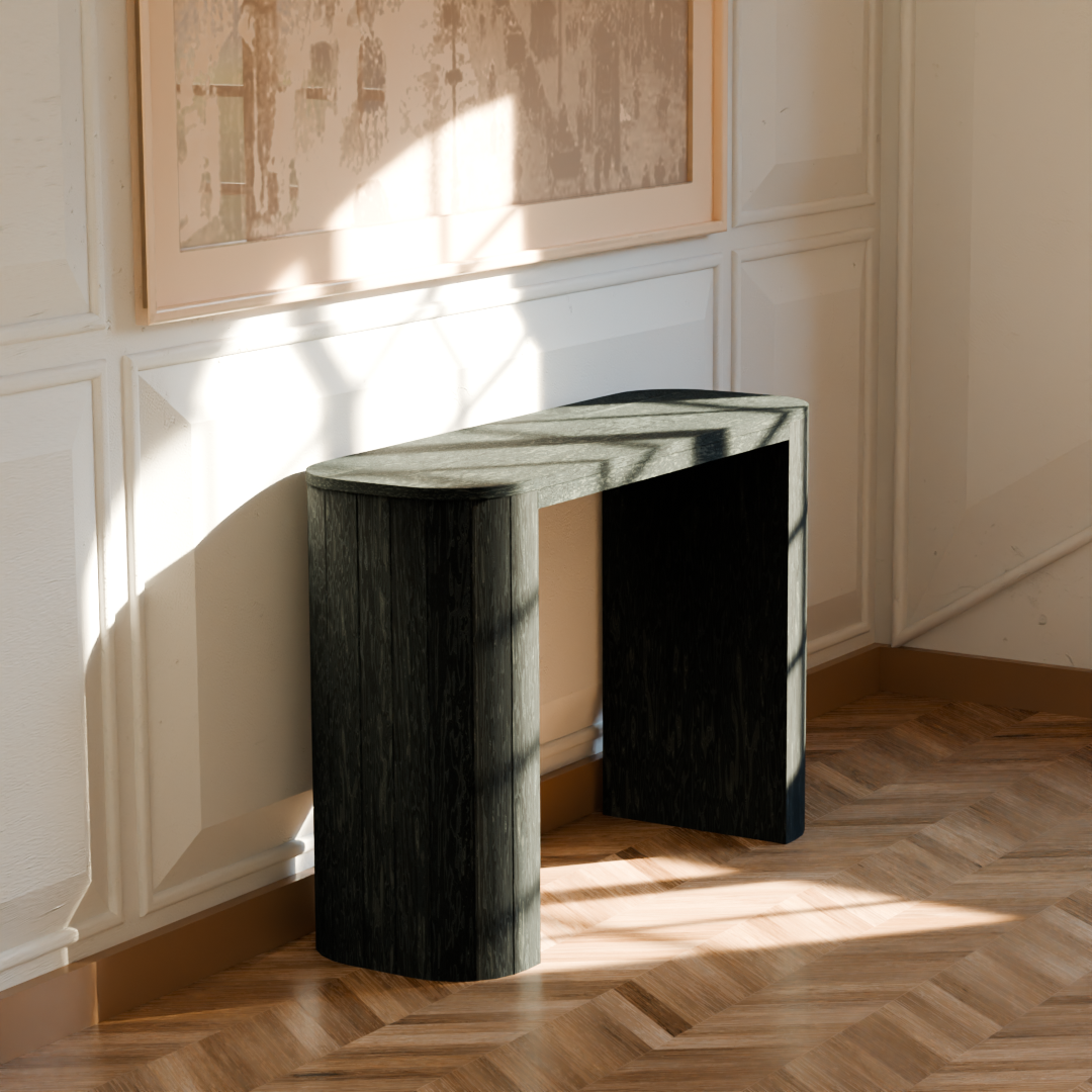 Arkos Console Table - Mango Black (Sandblasted)