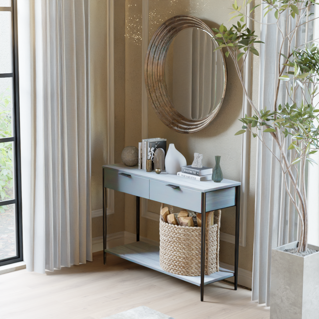 Noir Console Table - Mango Whitewash