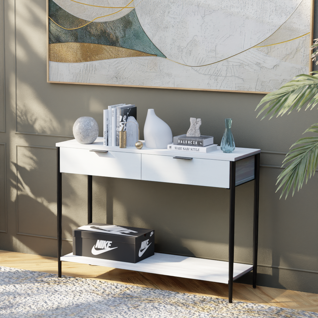 Noir Console Table - Mango Whitewash