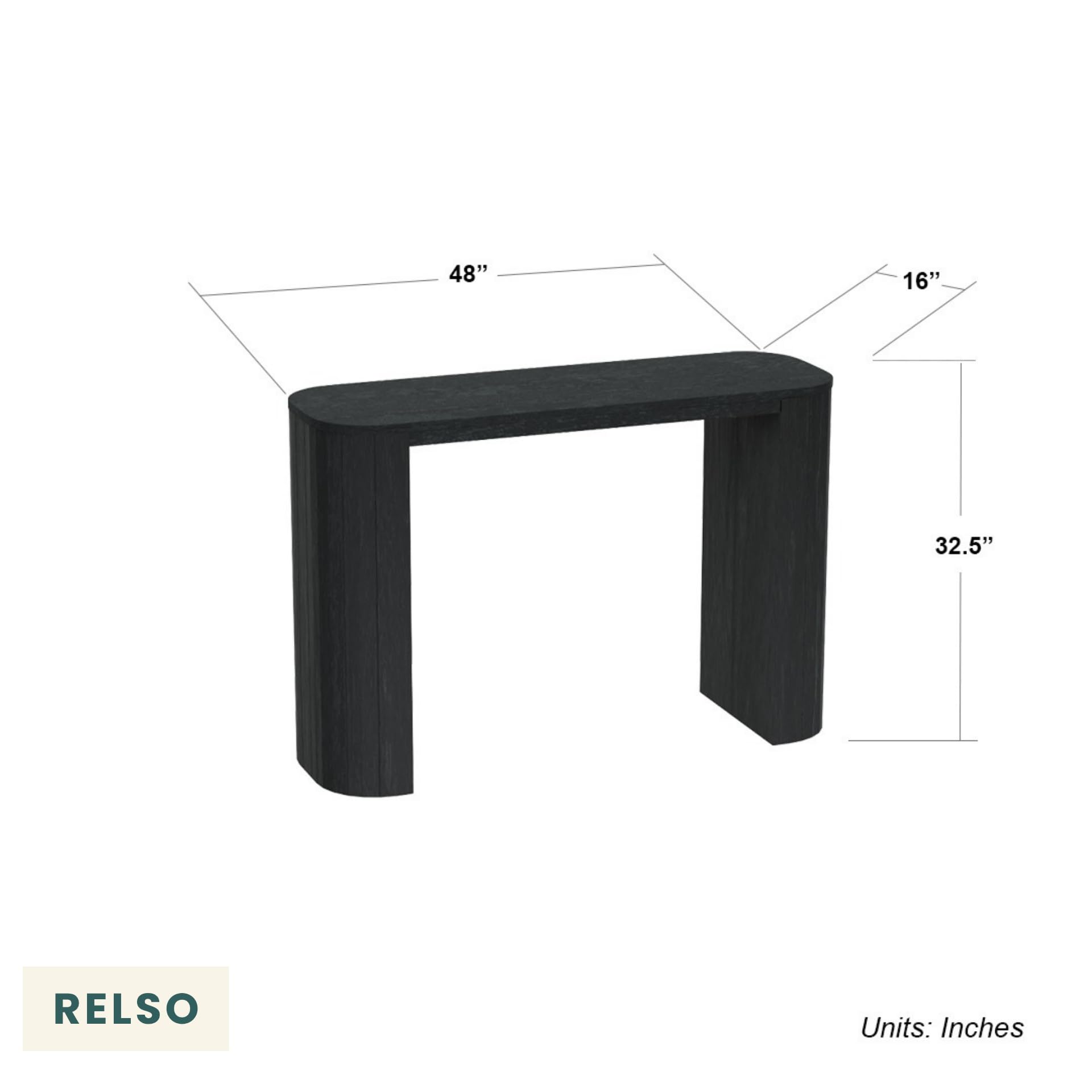 Arkos Console Table - Mango Black (Sandblasted)
