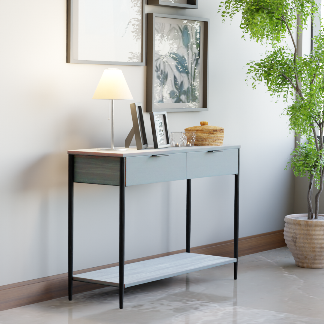 Noir Console Table - Mango Whitewash