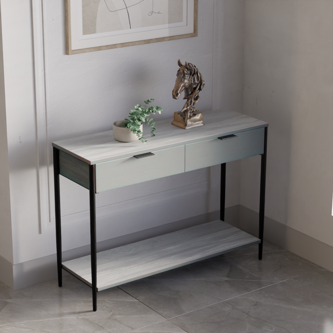 Noir Console Table - Mango Whitewash