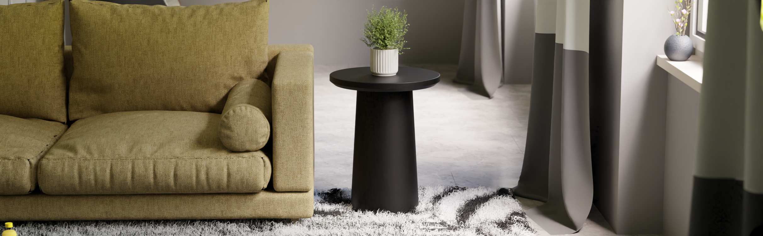 Obsidian End Table - Mango Black