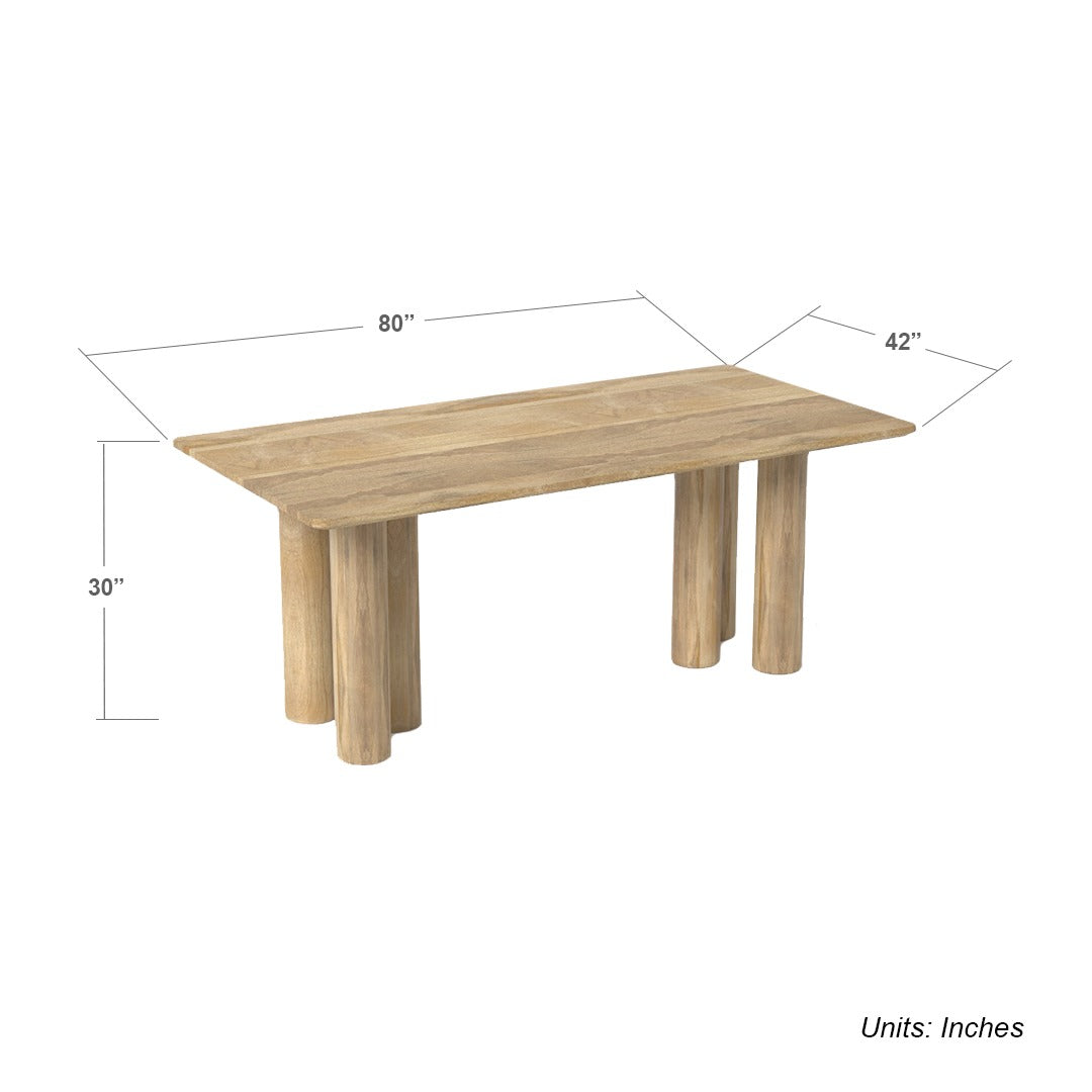 Gaia Dining Table (Mango Wood - Natural Finish)