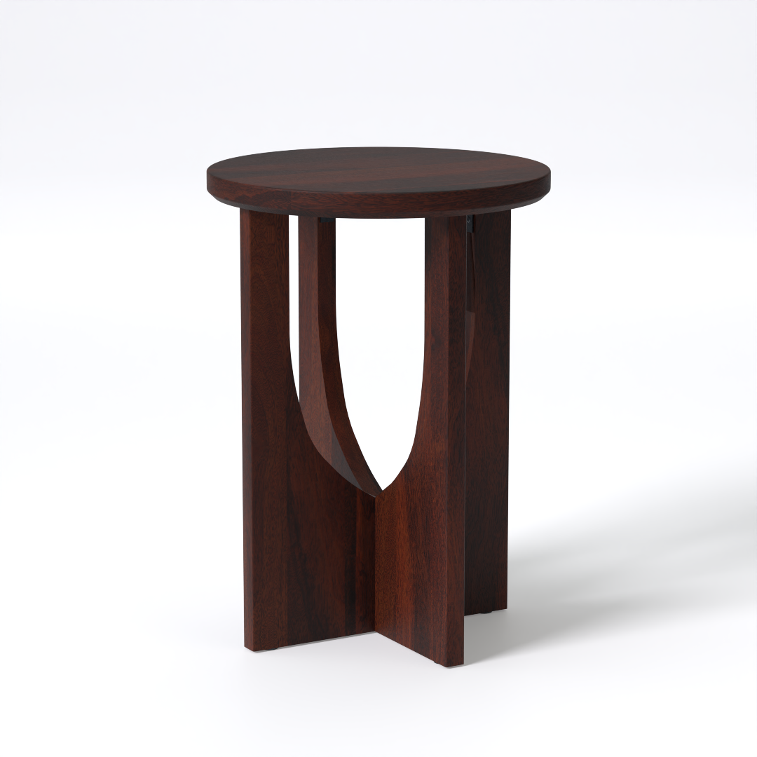 Stupa End Table (Mango wood - Walnut Finish)