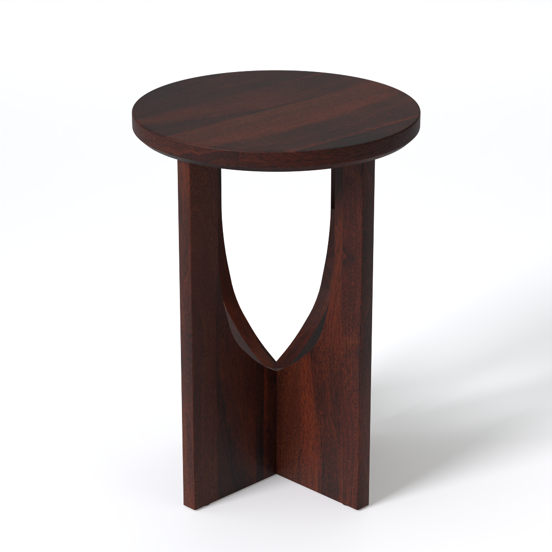 Stupa End Table (Mango wood - Walnut Finish)