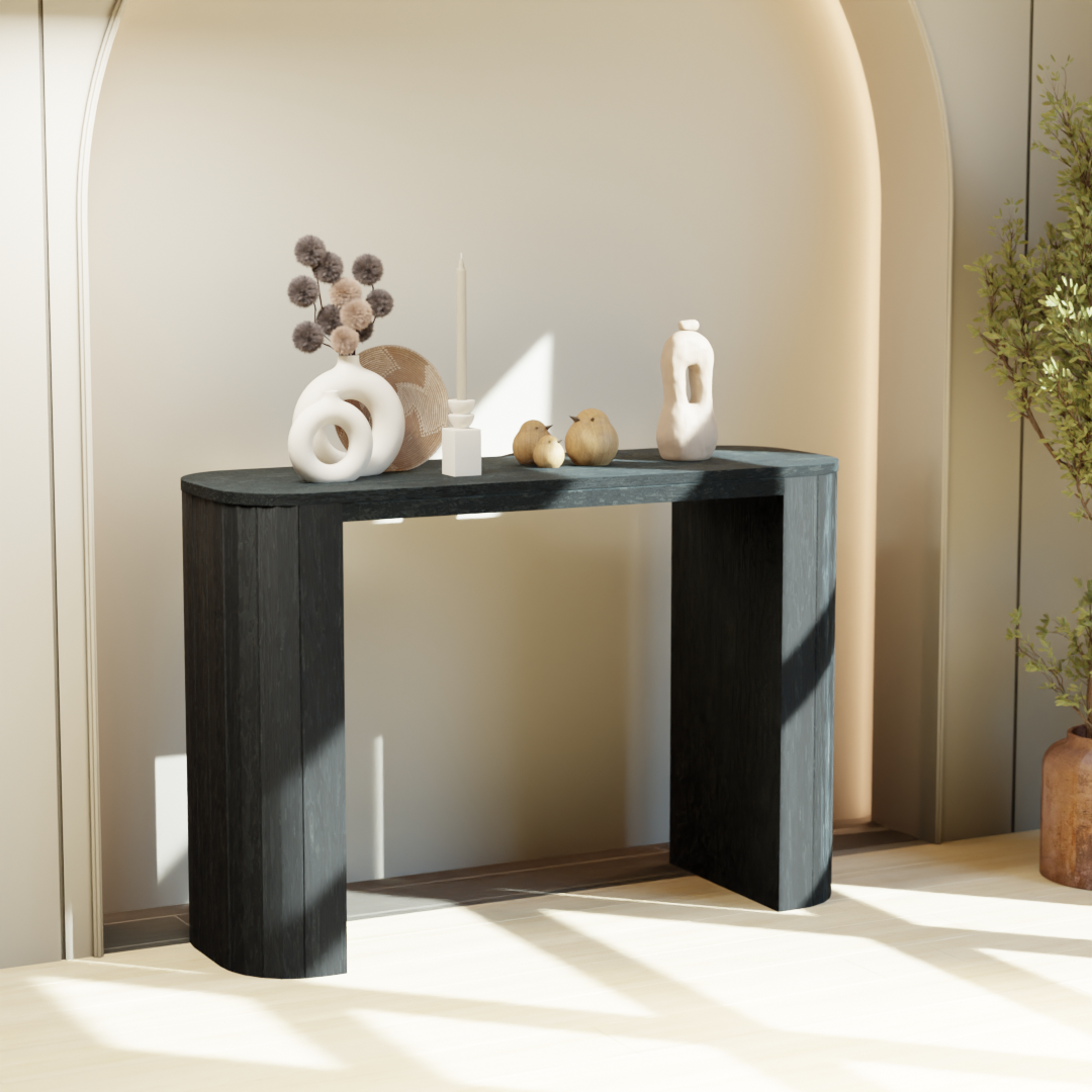Arkos Console Table - Mango Black (Sandblasted)