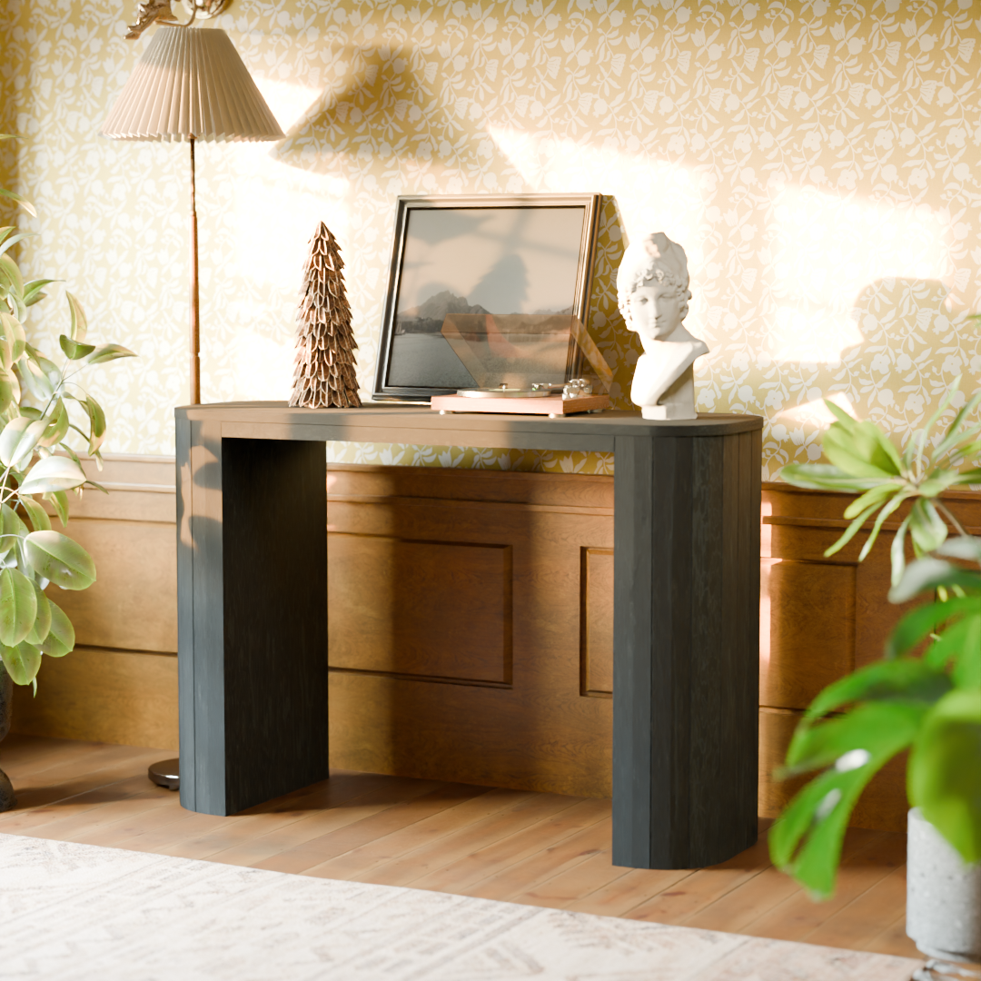 Arkos Console Table - Mango Black (Sandblasted)