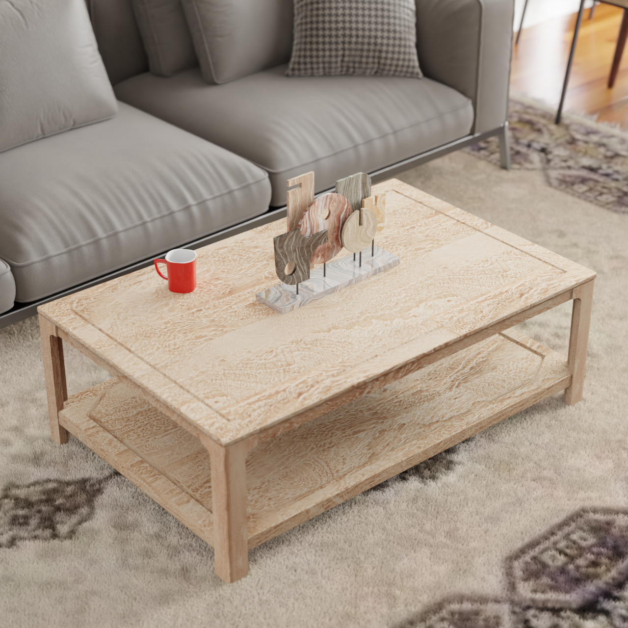 Driftwood Coffee Table - Mango Greige (Sandblasted)