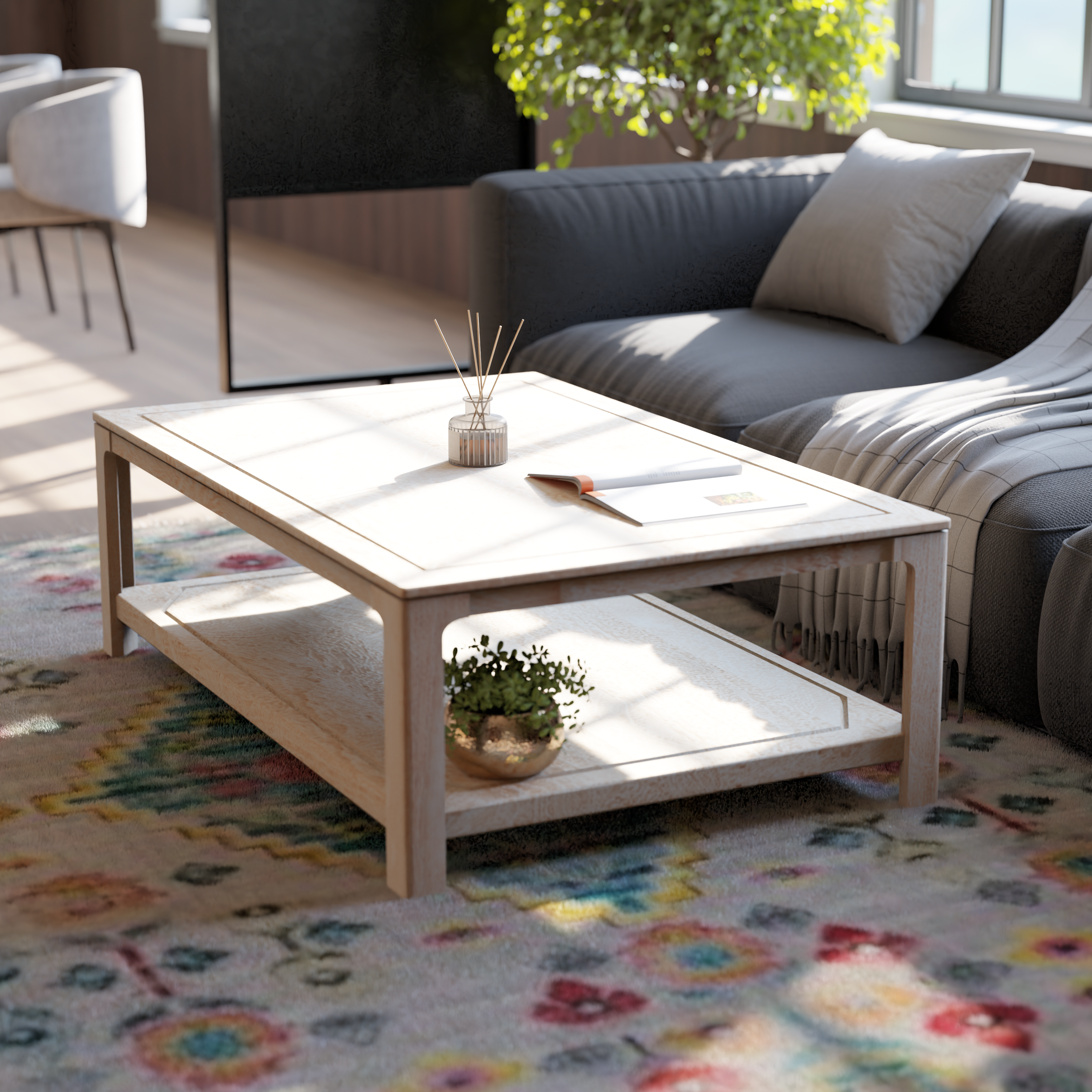 Driftwood Coffee Table - Mango Greige (Sandblasted)