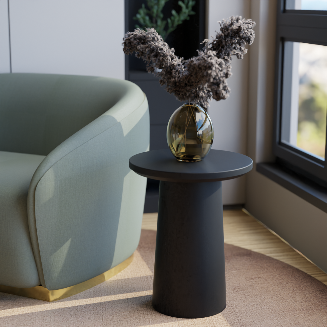 Obsidian End Table - Mango Black