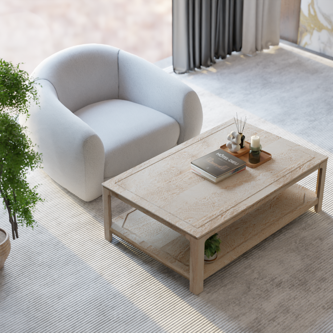 Driftwood Coffee Table - Mango Greige (Sandblasted)
