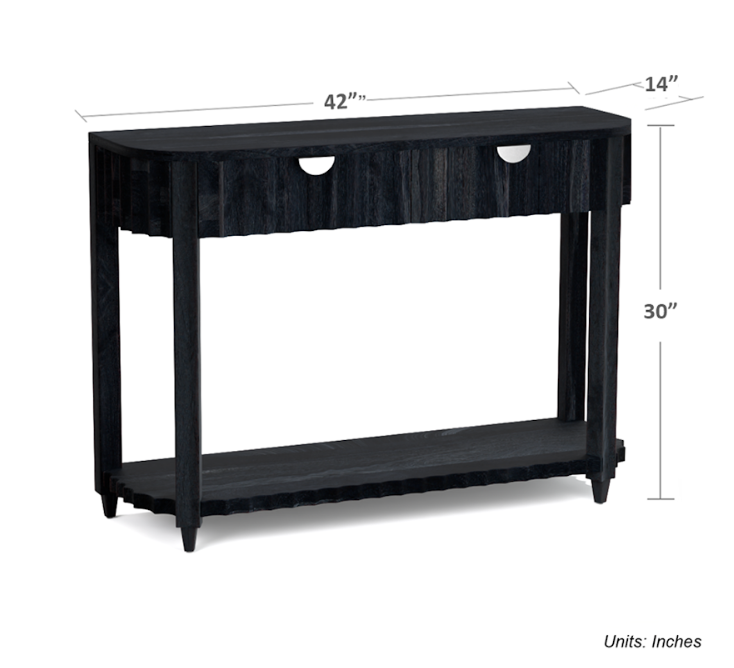 Canalis Console Table - Mango Black (Sandblasted)