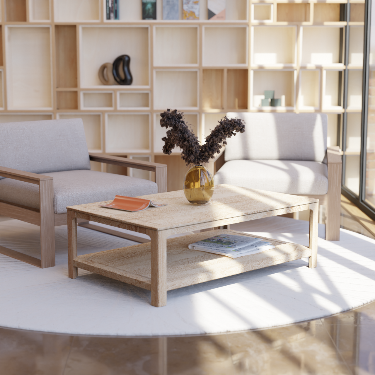 Driftwood Coffee Table - Mango Greige (Sandblasted)