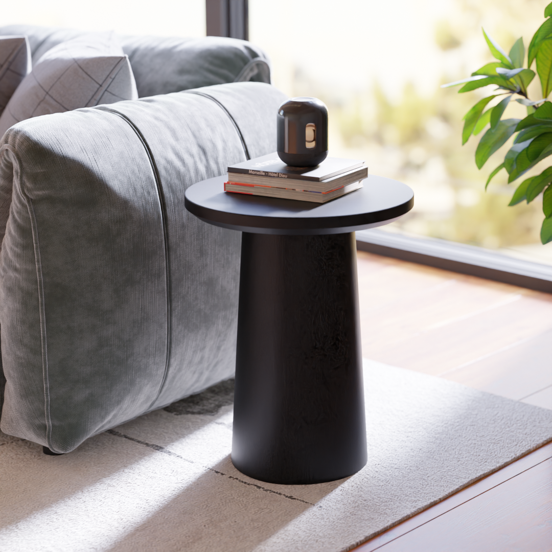 Obsidian End Table - Mango Black
