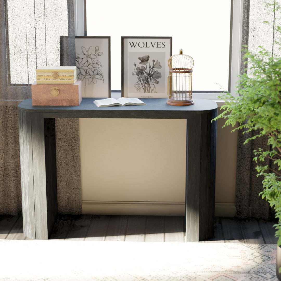 Arkos Console Table - Mango Black (Sandblasted)
