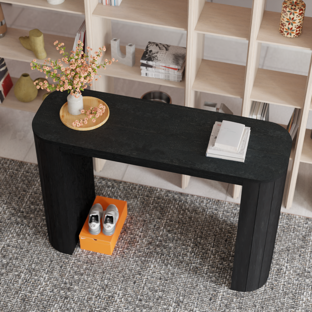 Arkos Console Table - Mango Black (Sandblasted)