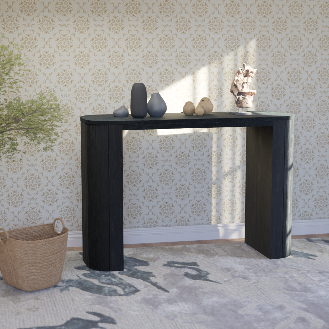 Arkos Console Table - Mango Black (Sandblasted)